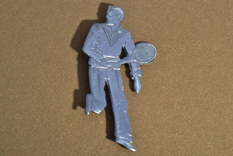 White Metal 1920's Tennis Brooch