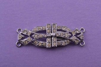 Art Deco Pearl Clasp With Diamanté