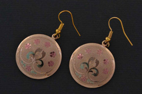 Vintage Gilt Floral Hook Earrings