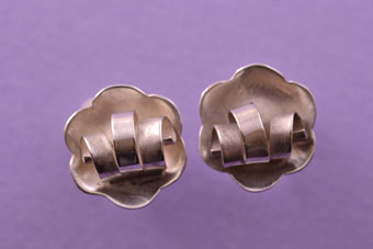 Silver Retro Screw On Earrings