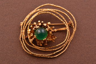 Rolled Gold Retro Brooch / Pendant