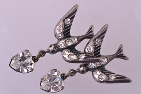 Silver Vintage Bird Stud Earrings
