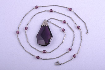 Art Deco Crystal Bead Necklace