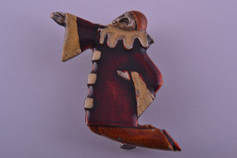 Enamel 1950's Character Brooch