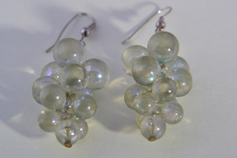 Plastic 1950's Grape Hook Earrings 