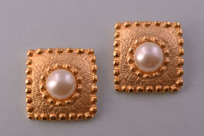 Vintage 1980's Clip On Earrings With Faux Pearls