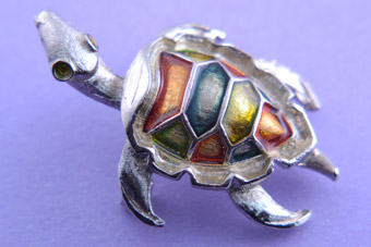 Enamel Turtle Brooch