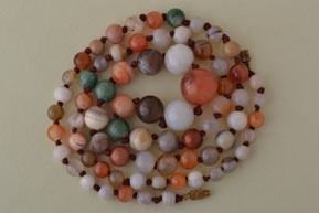 Vintage Bead Necklace With Mixed Genuine Stones