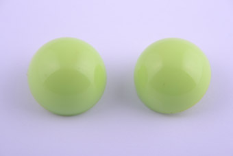 Plastic 1950's Lime Green Clip On Earrings