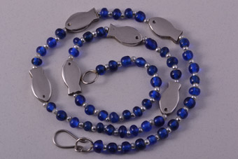 Necklace With Fish And Glass Beads