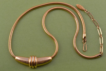 Gilt 1980's Snake-Chain Necklace