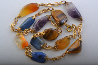 Vintage Necklace With Semi Precious Stones
