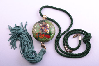 Cloisonné And Silk Oriental Necklace