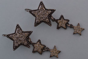 Modern Hook Star Poggi Paris Earrings With Paste