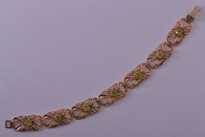 9ct Rose Gold Vintage Bracelet With Peridot