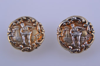 Silver Gilt Victorian Screw On Earrings