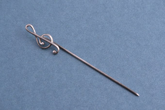 Silver Treble Clef Stick Pin