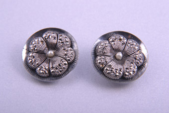 Clip On Earrings With Marcasite And Faux Pearl