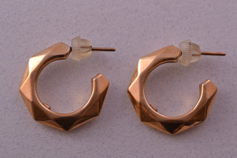 10ct Yellow Gold Vintage Stud Hoop Earrings