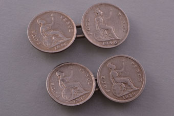 Silver Victorian Coin Cufflinks