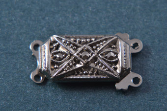 Silver Vintage Clasp With Marcasite