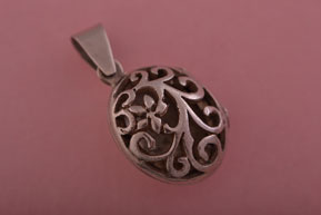 Silver Modern Opening Floral Locket