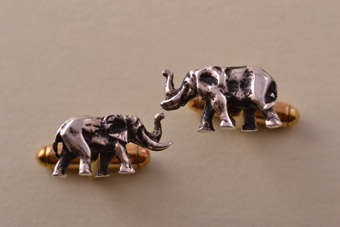 Modern African Elephant Cufflinks