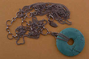 Modern Necklace With Faux Turquoise And Paste
