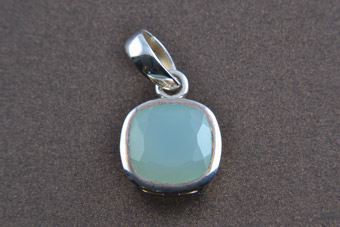 Silver Modern Pendant With Green Calcite