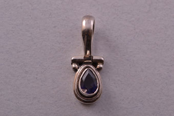 Silver Modern Pendant With Iolite
