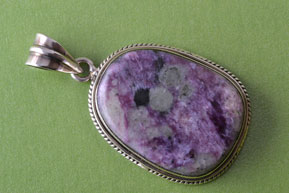 Modern Silver Pendant With A Genuine Stone