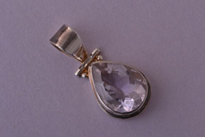 Silver Modern Pendant With Amethyst