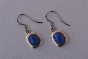 Silver Modern Earrings With Lapis Lazuli