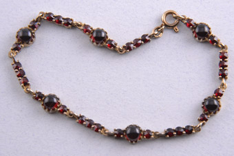 Silver Gilt Modern Bracelet With Garnets