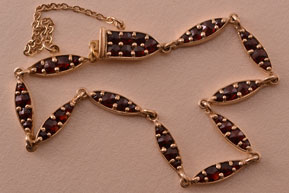 Modern Silver Gilt Bracelet With Garnets