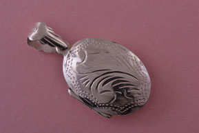 Modern Silver Opening Oval Locket