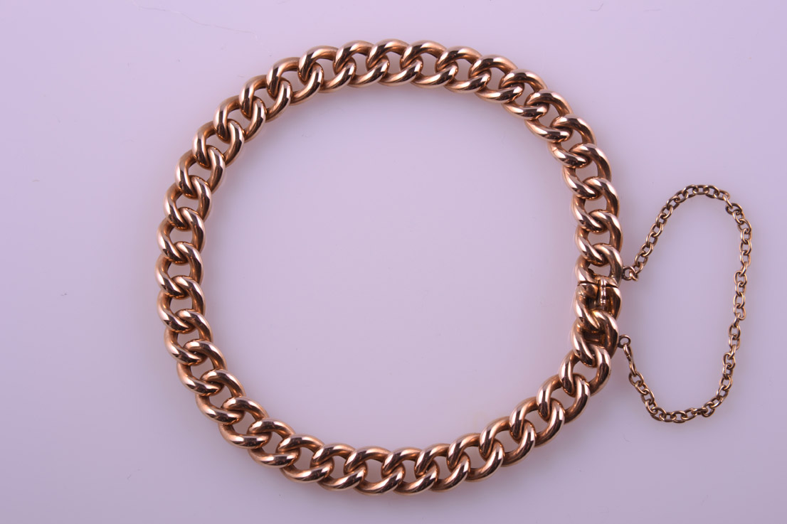 Rose Gold Victorian Hollow Curb-Link Bracelet