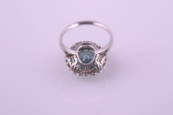 Zircon Diamonds Gold Ring