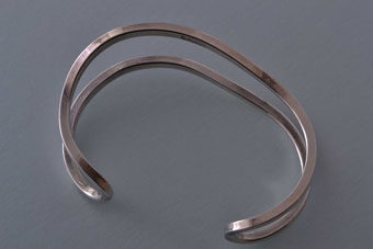 Silver Modern Cuff Bangle