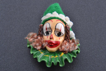 Plastic Clown Brooch