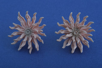 Plastic 1950's Screw On Flower Earrings