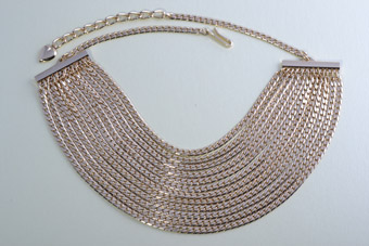 Gilt 1980's Necklace With Draped Chains