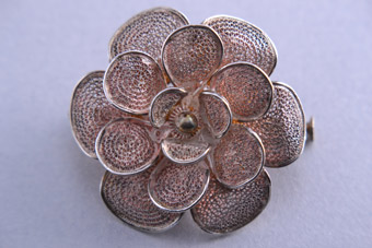 Silver Flower Brooch