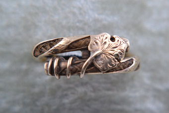 9ct Gold And Hair Ring 