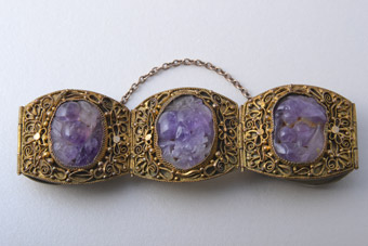 1920's Oriental Filigree Bracelet With Amethysts 280s | Amanda Appleby