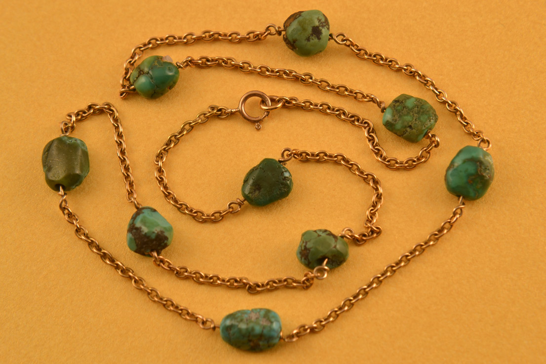 9ct Gold Victorian Necklace With Turquoise