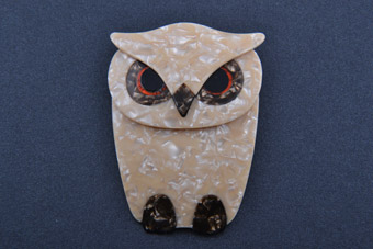 Lea Stein Owl Brooch