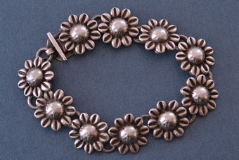 Solid Silver Retro Vintage Mexican Bracelet