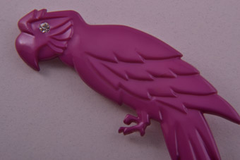 Plastic Parrot Brooch
