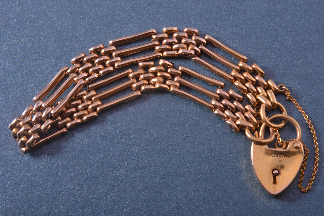 Victorian Gate Bracelet With Heart Padlock